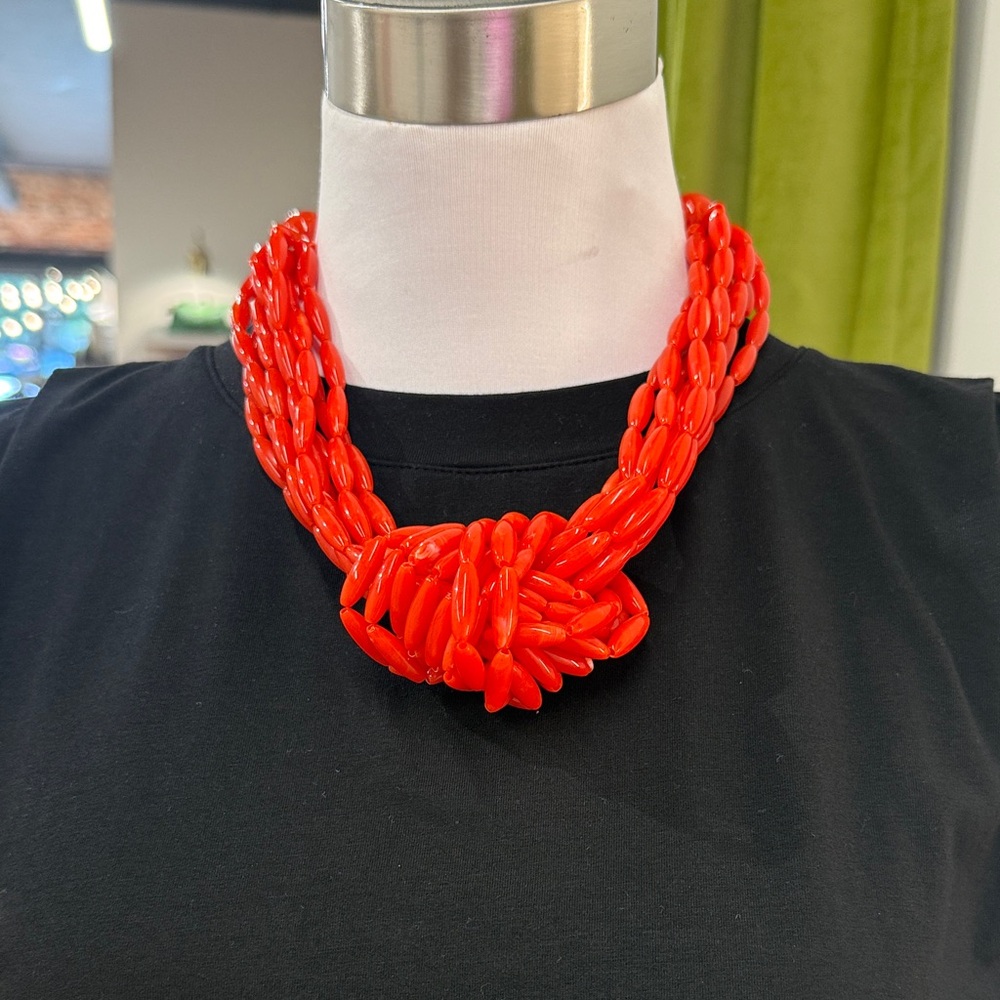 Trendy Boutique Vibrant Red Necklace